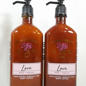 TWO BATH BODY WORKS ROSE VANILLA LOVE LOTION CREAM